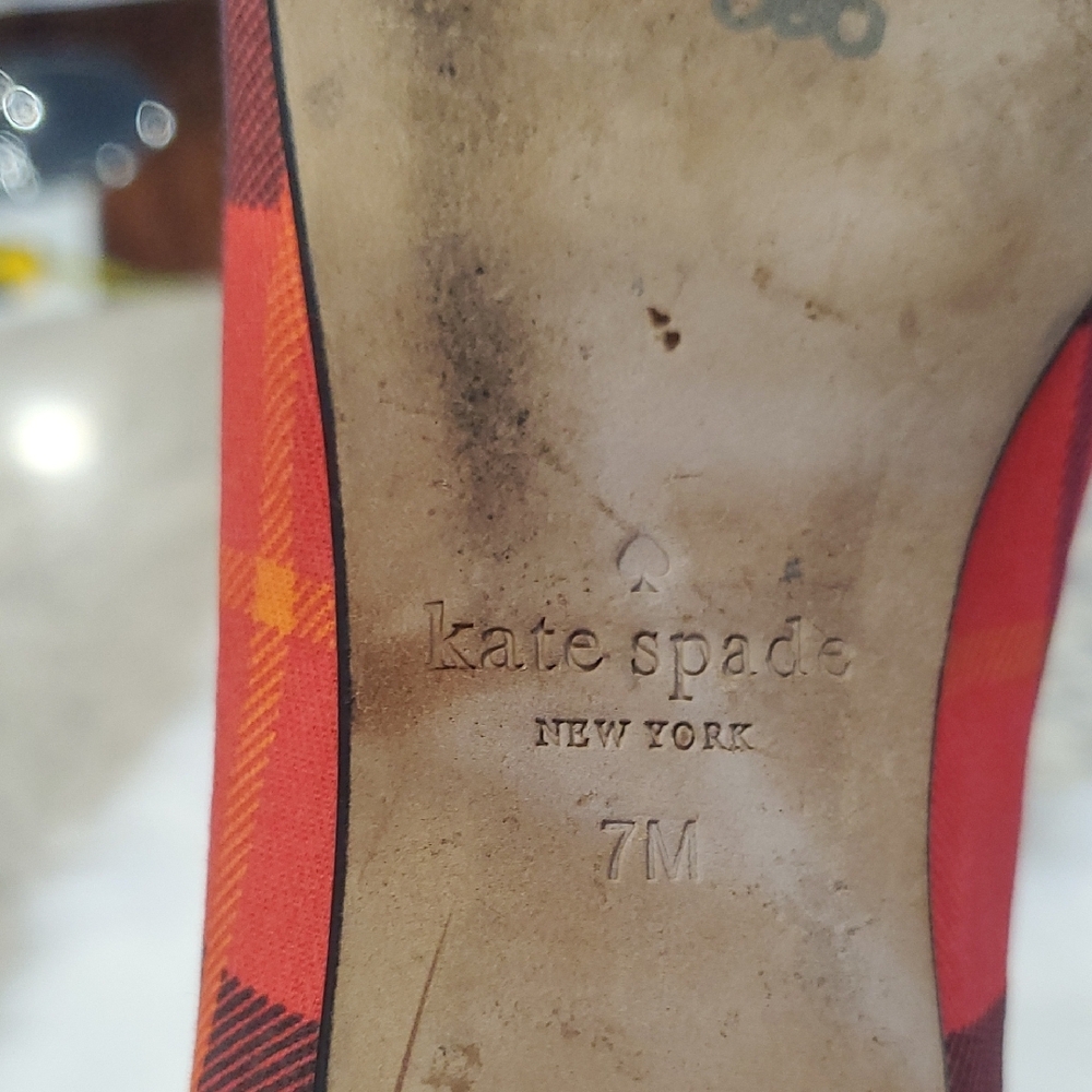 Kate Spade Preppy  Red and Black Flats with Bow Accent - Picture 8 of 14